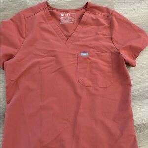 Orange tan scrub top and bottom